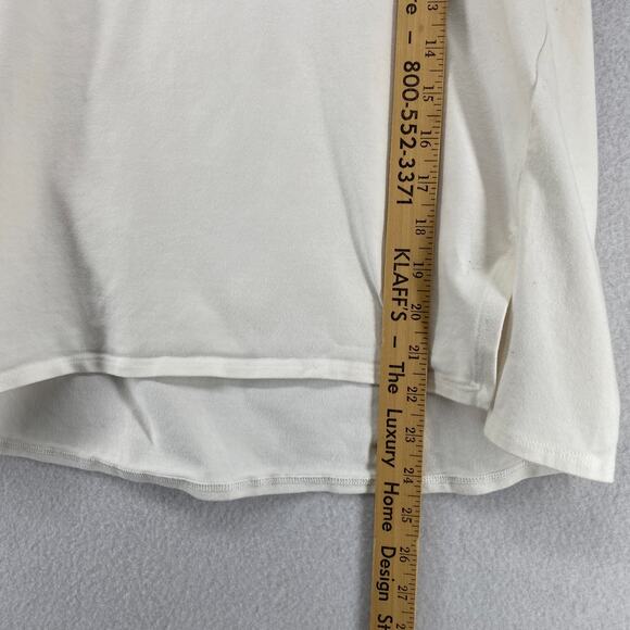 EILEEN FISHER Top S Organic Cotton Stretch Jersey Boxy Dolman Off White USA - Picture 10 of 13